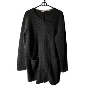 Orvis Sweater Men's XL Long Zip-Up Cardigan Pockets Wool Blend‎